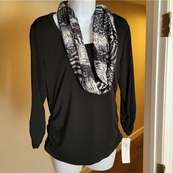 NWT NY Collection Two Piece Top & Scarf - Picture 5 of 5